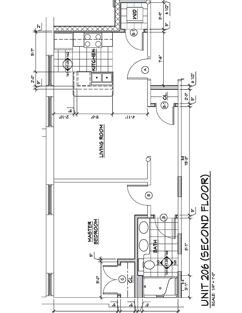 Floor plan 1bd 50A 206