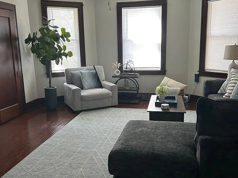 Lots of natural light and storage with a bit coat closet.
