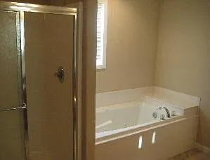 Master bath whirlpool tub and 4 foot shower