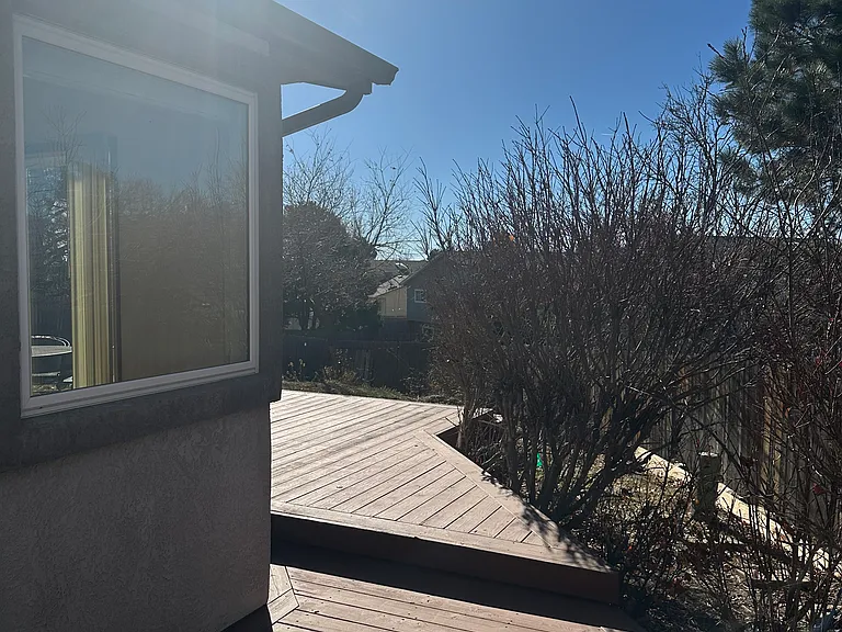 Deck in backyard