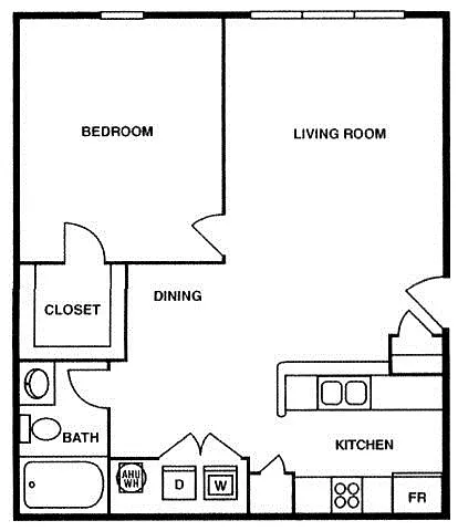 Floor plan 1 Bed 1 Bath
