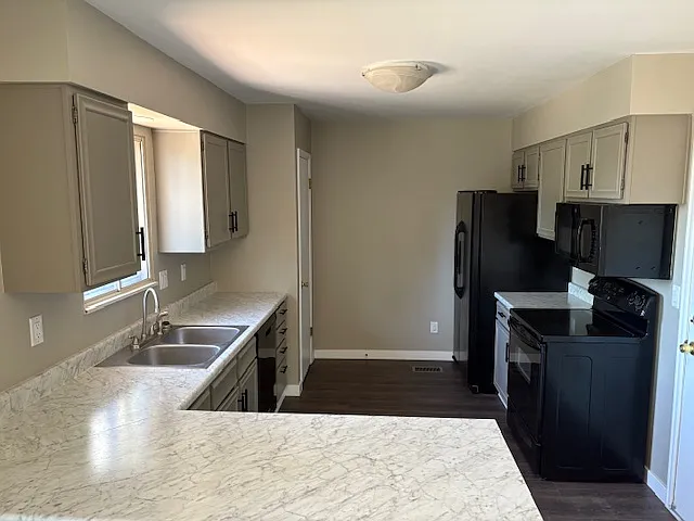 Newly remodeled kitchen with LOTS of counter space.