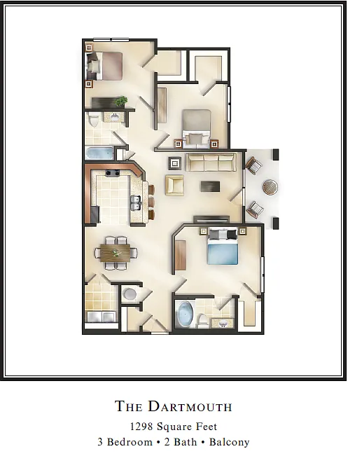Floor plan The Dartmouth with Balcony