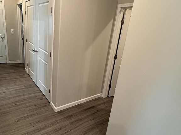 Double-wide laundry doors. 
Main bath on the right.
