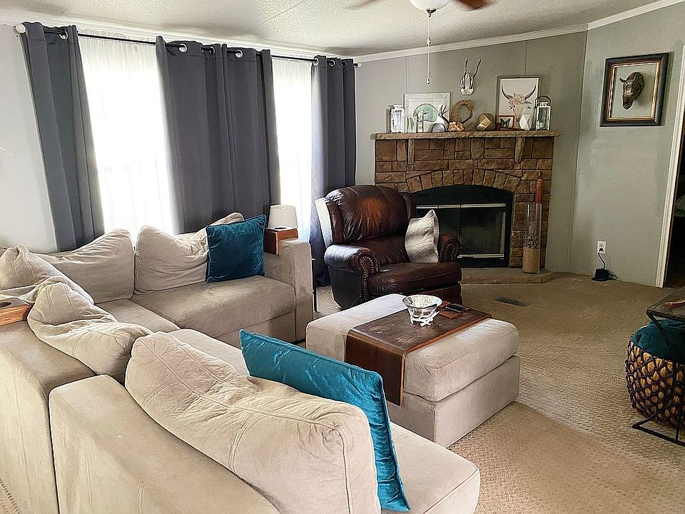 Living room with fireplace