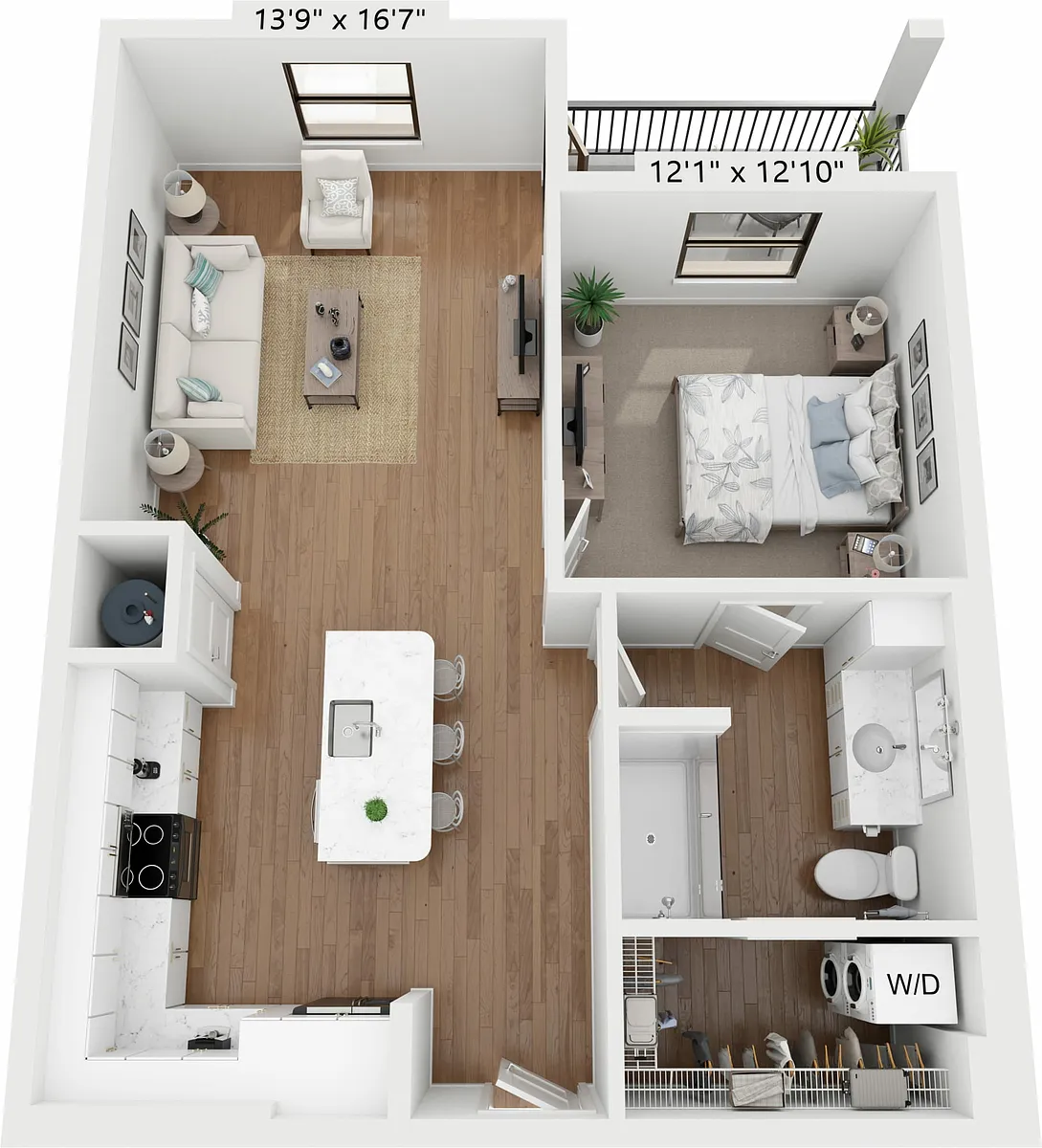 Floor plan One-Bedroom Apartment