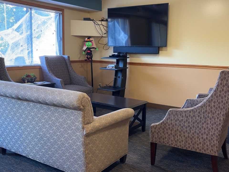 Entertainment space in the community room.
