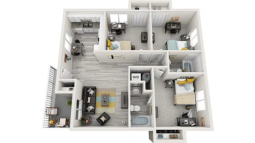 Floor plan Cambridge B Renovated - Station