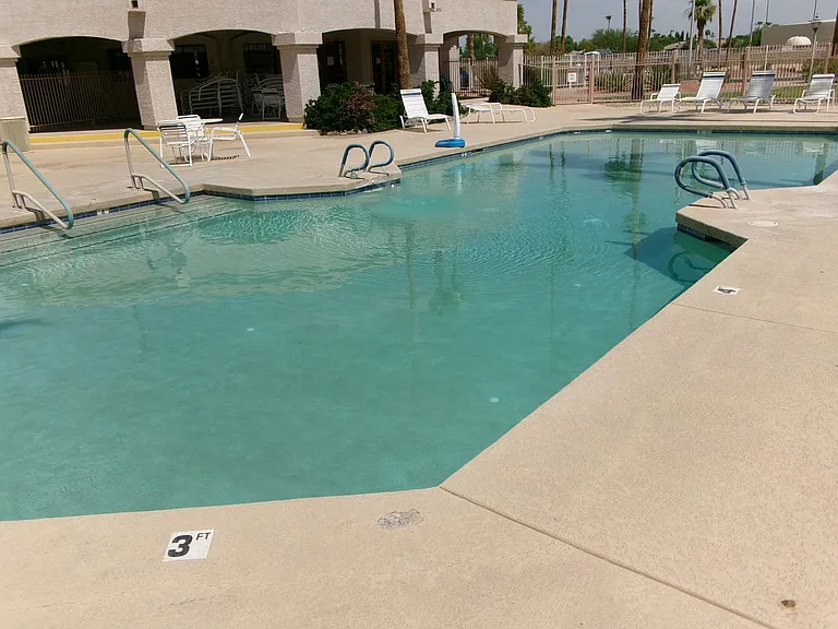 Swimming pool is by the clubhouse.