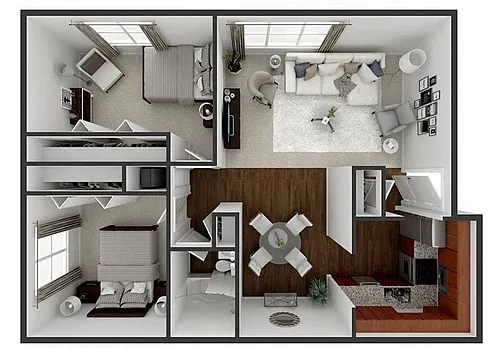 Floor plan 2 Bedroom 1 Bath 960 sq ft