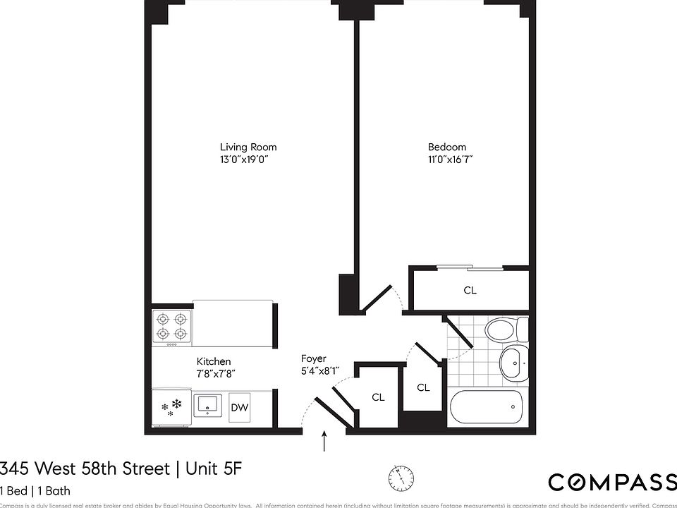 2nd image of 345 W 58th St APT 5F
