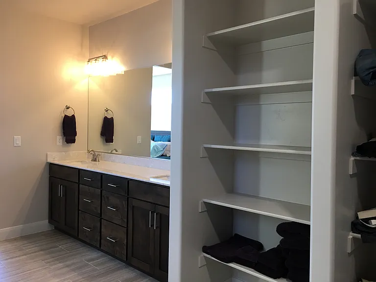 Partial view of master bathroom