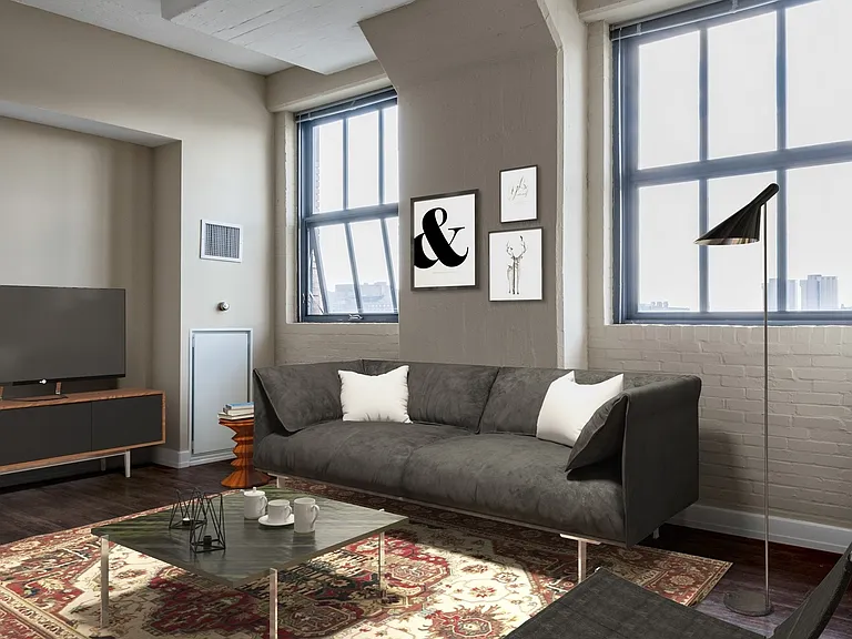 Spacious living room with natural light