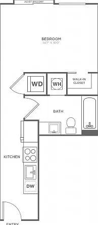 Studio One Bath (401 SF) Studio One Bath (401 SF)