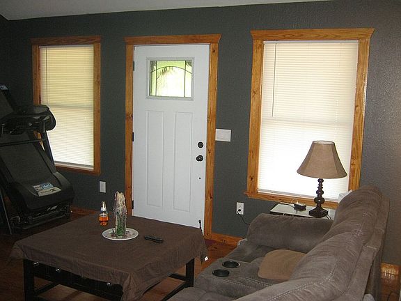 Inside view of brand new fully insulated prehung steel entry door with plenty of natural light