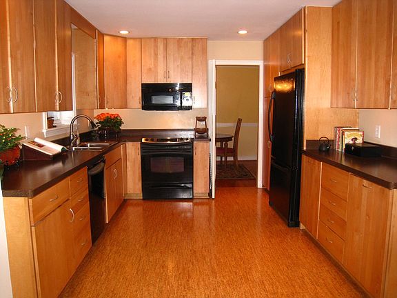 GE Profile appliances, cork floor