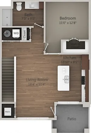 Floor Plan 1E | Seasons at Orchard Hills | Apartments in Oak Creek, WI Floor Plan 1E | Seasons at Orchard Hills | Apartments in Oak Creek, WI