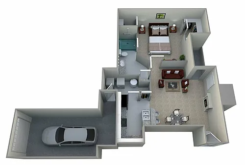 Floor plan Vinery - 1 Bedroom, 1 Bath (900 sqft.)