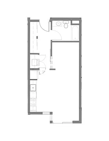 Floor plan Open 1 Bed 1 Bath O1