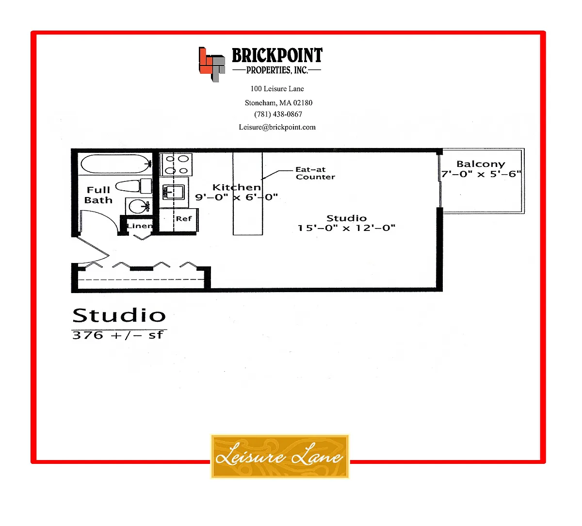 Floor plan STUDIO