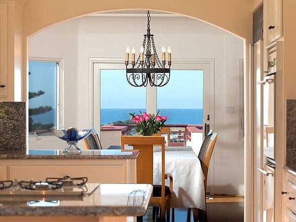 Huge dining room with views forever.