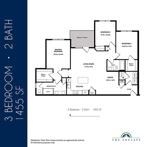 Floor plan EN-TM-BL: 3B2B-1455
