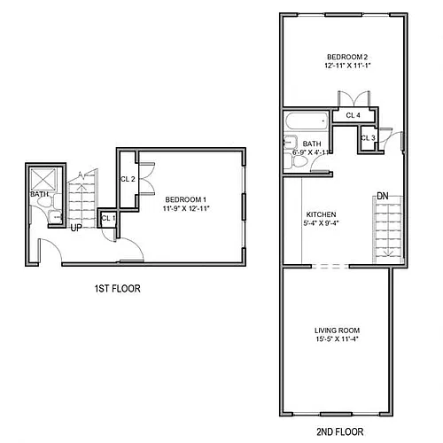 Floor plan 2 BR 2 Bath Unit 10