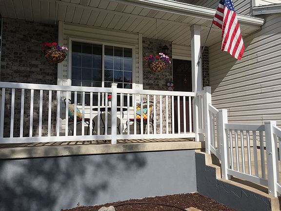 Front porch, storage beneath