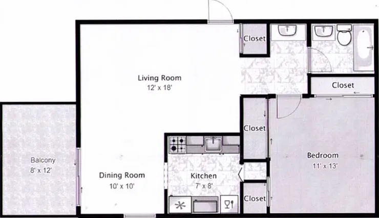 1x1 Floorplan 1x1 Floorplan