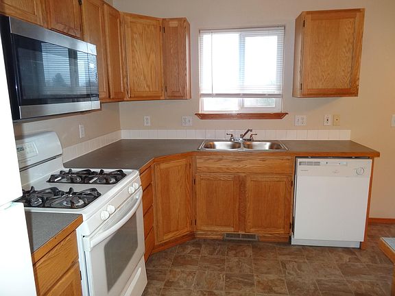 kitchen with center island and beautiful views of mountains and more