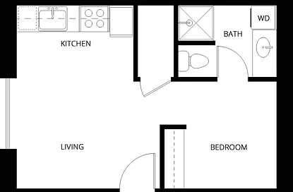 Studio | 1 Bath | 313-325 SQ FT Studio | 1 Bath | 313-325 SQ FT