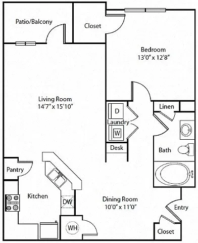 Floor plan 1E Renovation 2