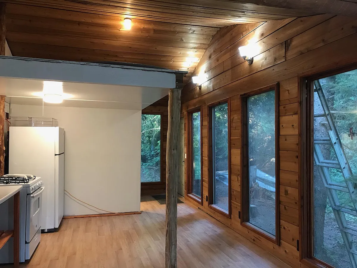 Looking back towards the front door (which is hidden behind the post) - 4801 Old Highway Two Loop