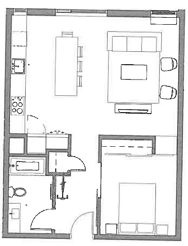 Floor plan MARKET RATE 1x1