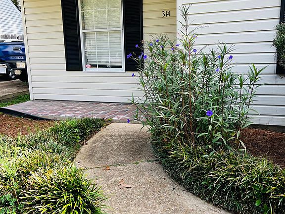 Landscaping around walkway