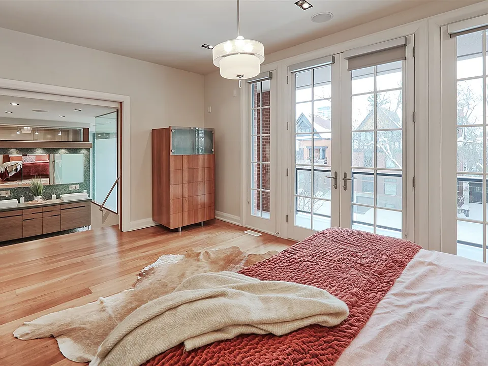 Primary bedroom with walk in closet and huge bathroom