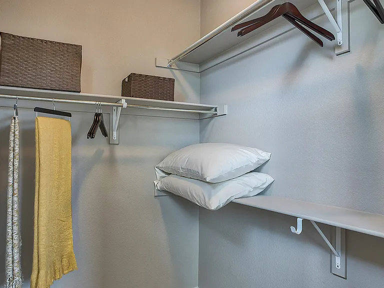 Spacious walk- in closets
