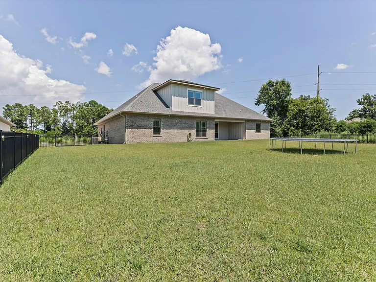 Back of house, fenced