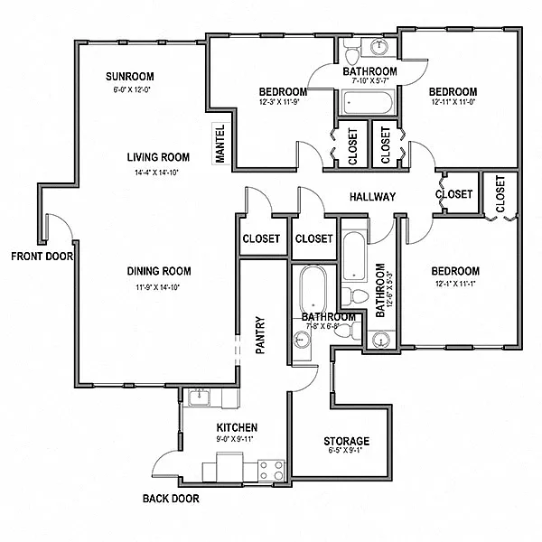 Floor plan Typical 3 Bedroom