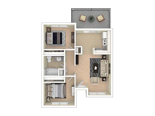 Floor plan 2 Bedroom A
