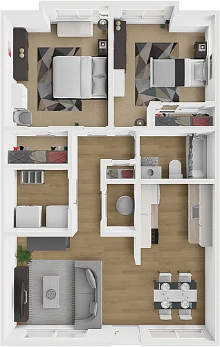 Floor plan 2 Bed 1 Bath