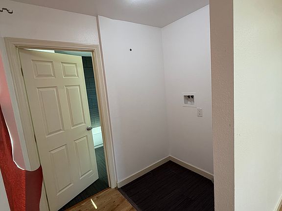 laundry space and downstairs 
bathroom