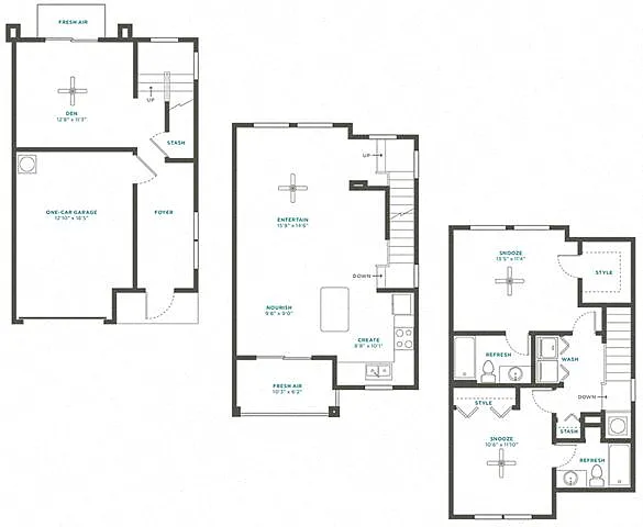 Floor plan 2G Den Townhome Renovation 3