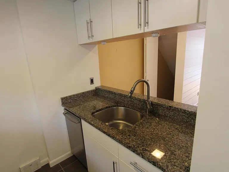 Kitchen with stainless steel sink