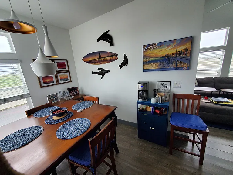 Dining room with coffee bar