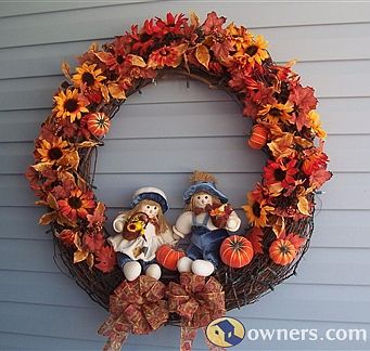 Wreath near front door