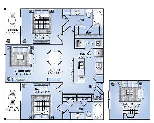 Floor plan 2x2AR1T3