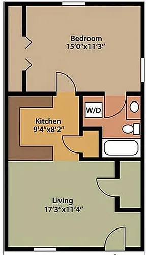 Floor plan 1x1A - R