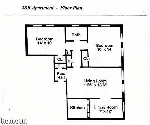 Floor plan Two Bedrooms