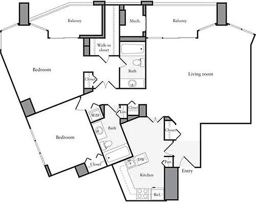Floor plan 2 Bedrooms I